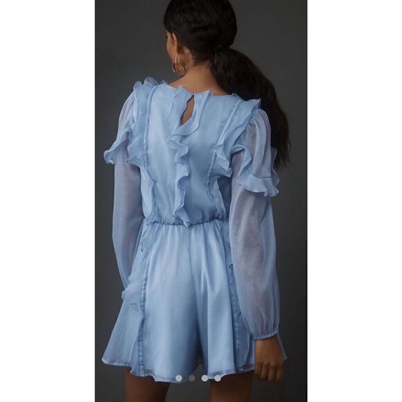 Anthropologie Blue Romper Size Medium - Picture 2 of 6